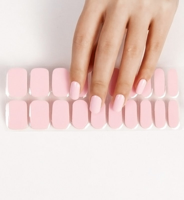 Hailey Pink Glaze Seashell Pink - Chicki Babes & Co Semi Cured Gel Nail Stickers