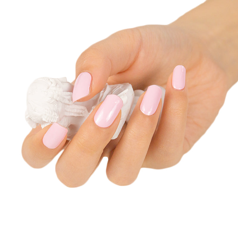 Hailey Pink Glaze Seashell Pink - Chicki Babes & Co Semi Cured Gel Nail Stickers