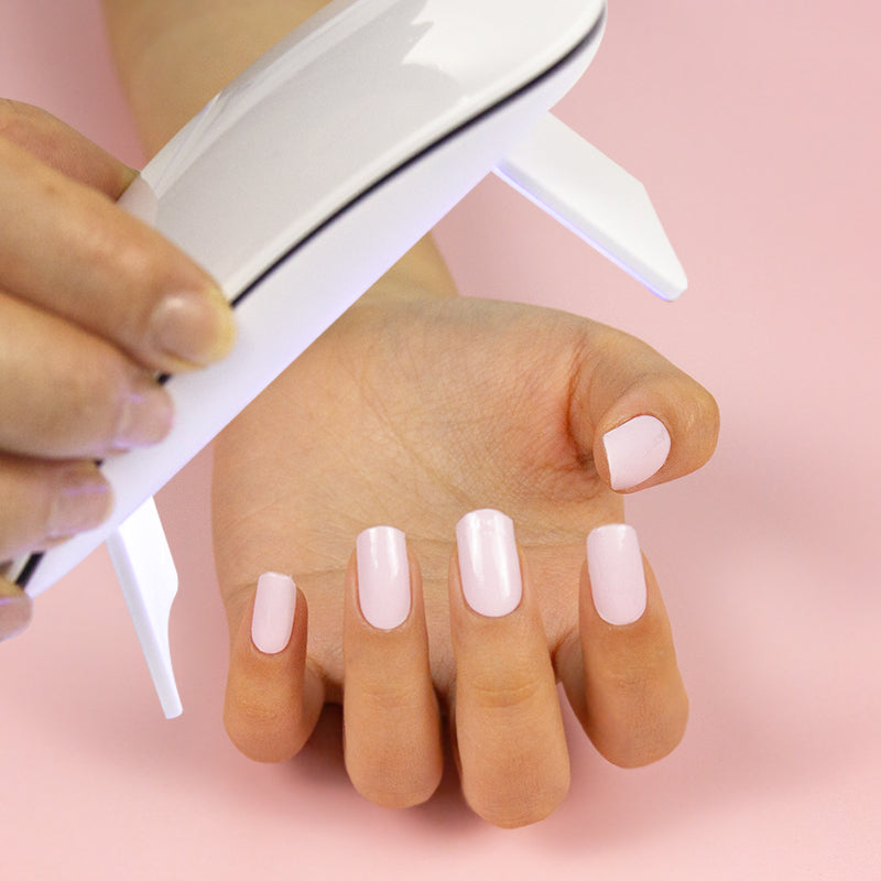 Hailey Pink Glaze Seashell Pink - Chicki Babes & Co Semi Cured Gel Nail Stickers