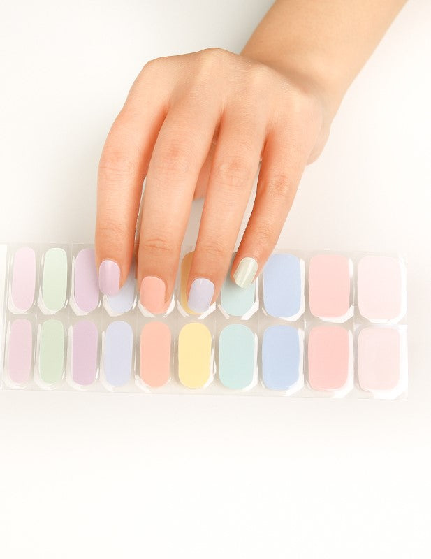 Rainbow Sherbet - semi cured gel nails