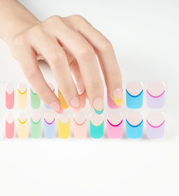 Rainbow Bliss Tips - Semi Cured Gel Nails - Chickibabes