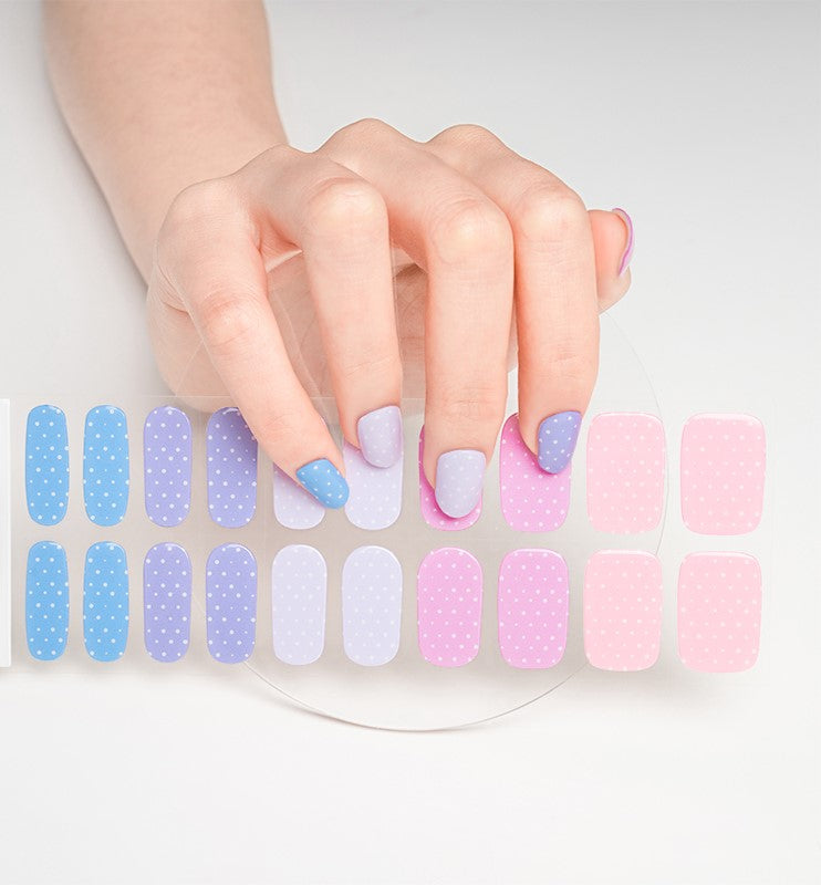 Pastel Polkadots - semi cured gel nails