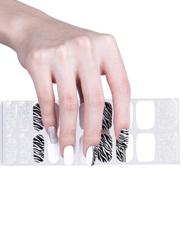 200053 - Zebra Infusion - Semi Cured Gel Nail Stickers