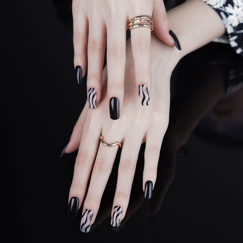 200054 - Inky Swirls - Semi Cured Gel Nail Stickers