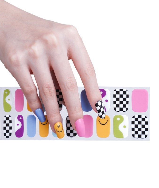 Retro Rave 90's Semi Cured Gel Nails