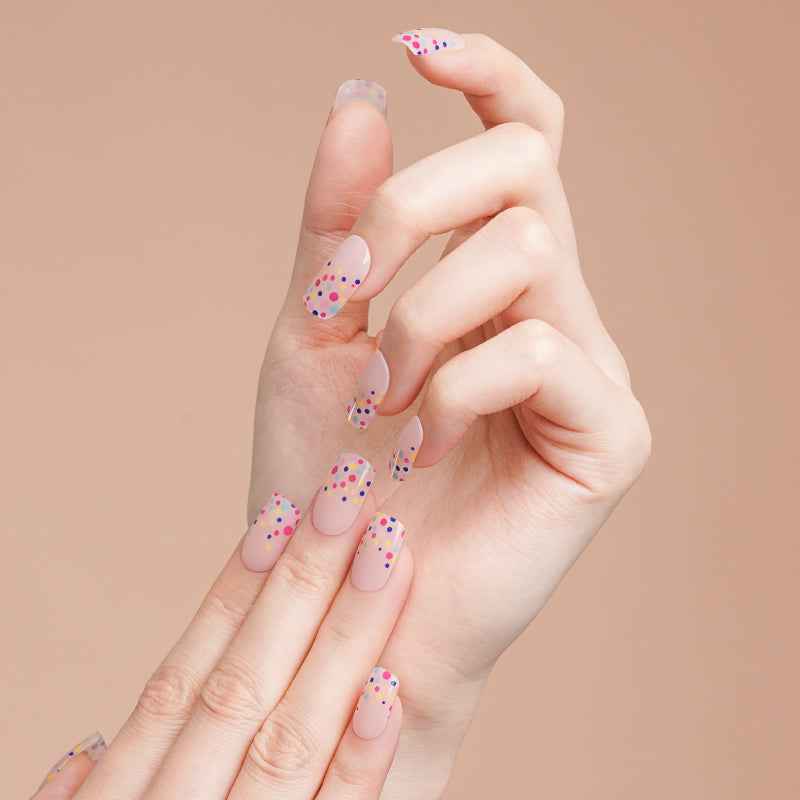 200076 - Pink Sugar Sprinkles - Semi Cured Gel Nail Stickers