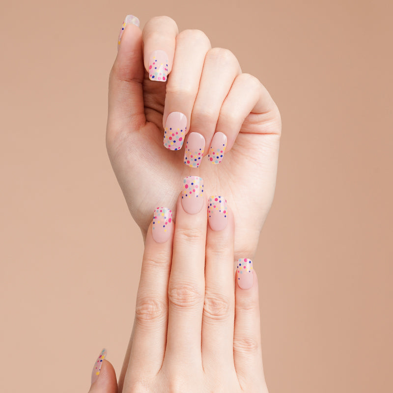 200076 - Pink Sugar Sprinkles - Semi Cured Gel Nail Stickers