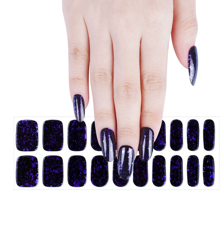 200105 - Midnight Sapphire Sprinkle - Semi Cured Gel Nail Stickers