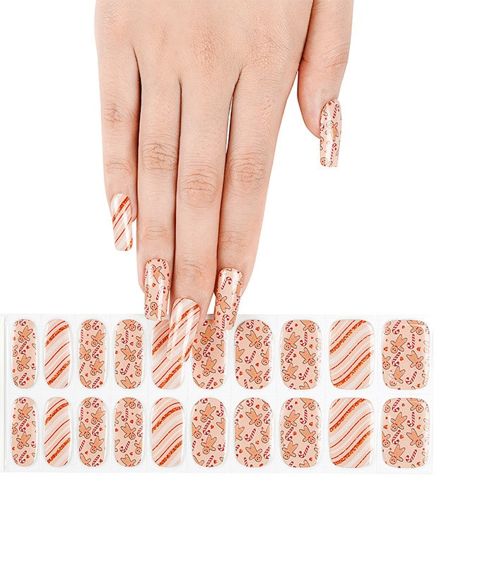 200107 - Ginger Bread Man - Semi Cured Gel Nail Stickers