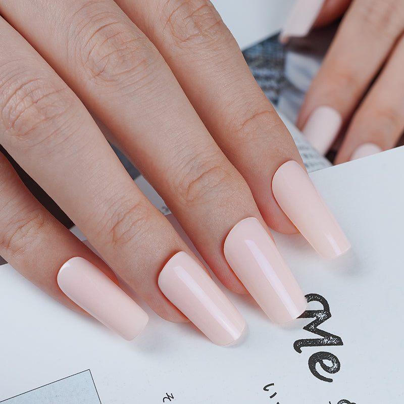 Blossom Pink Whisper semi cured gel nails