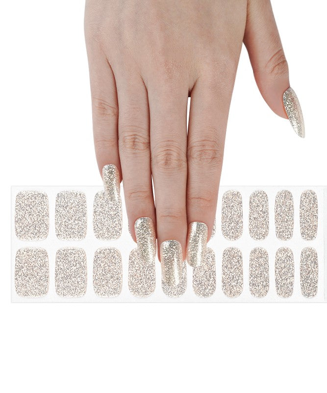 200125 - Silver Sparkle - Semi Cured Gel Nail Stickers