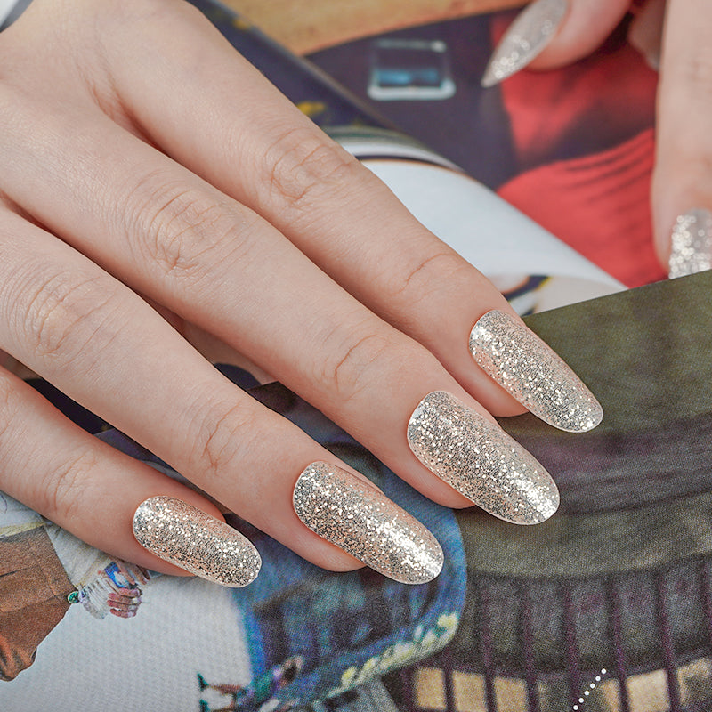 200125 - Silver Sparkle - Semi Cured Gel Nail Stickers