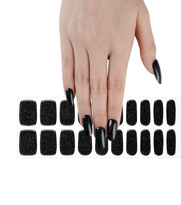 200129 - Cosmic Black - Semi Cured Gel Nail Stickers