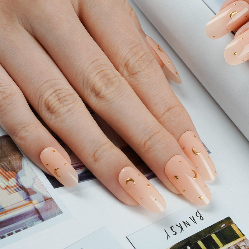 200132 - Peach Night Sky - Semi Cured Gel Nail Stickers