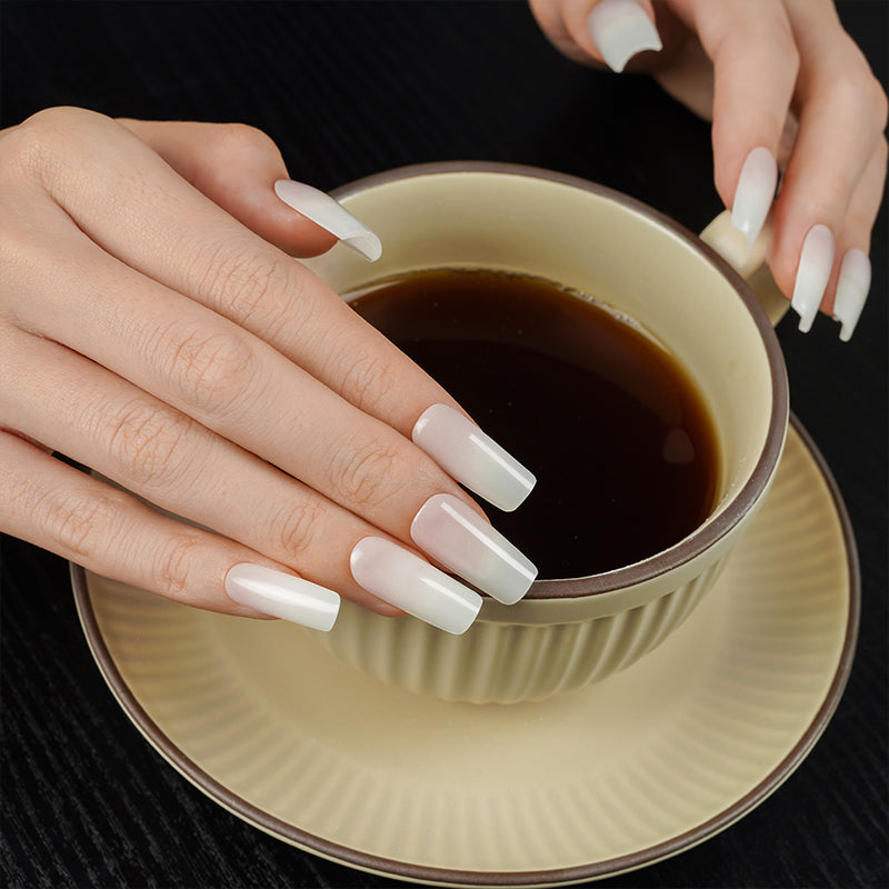 Latte Drift - Semi Cured Gel Nail Stickers