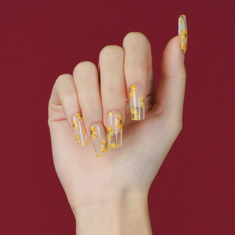 Sunflower Bloom - Semi Cured Gel Nails