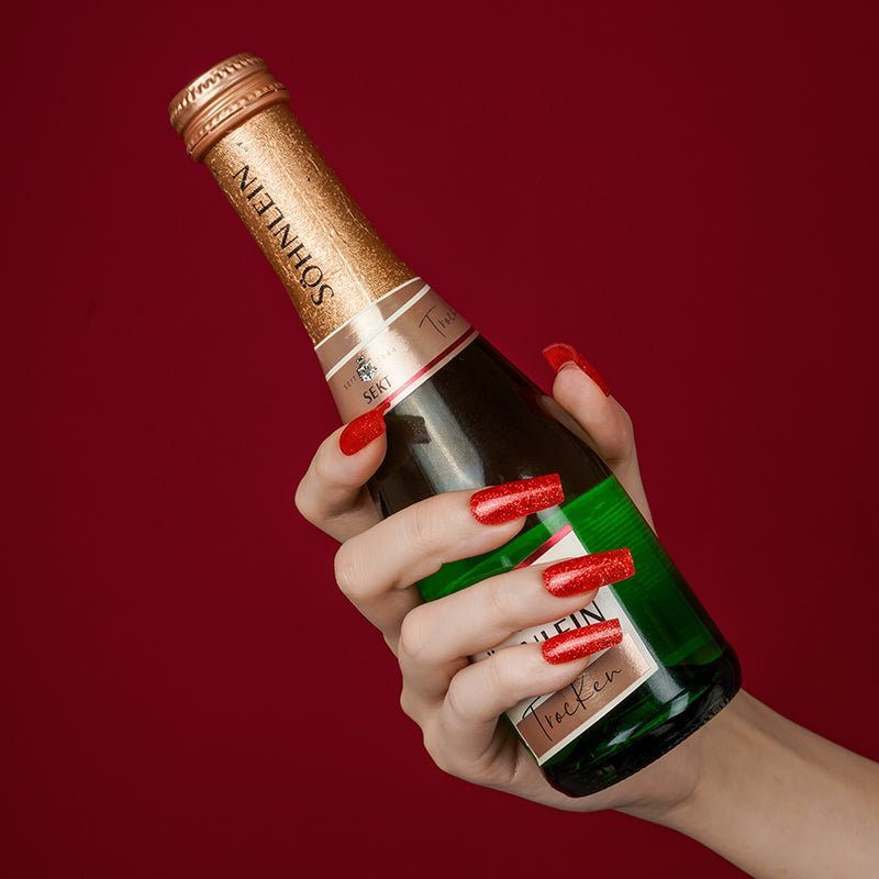 200151 - Christmas Day Sparkle - Semi Cured Gel Nail Stickers
