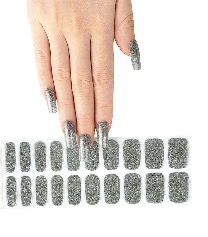 200155 - Silver Sparkling Bubbles - Semi Cured Gel Nail Stickers