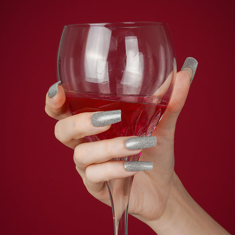200155 - Silver Sparkling Bubbles - Semi Cured Gel Nail Stickers