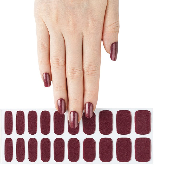 Merlot Glimmer - Semi Cured Gel Nails