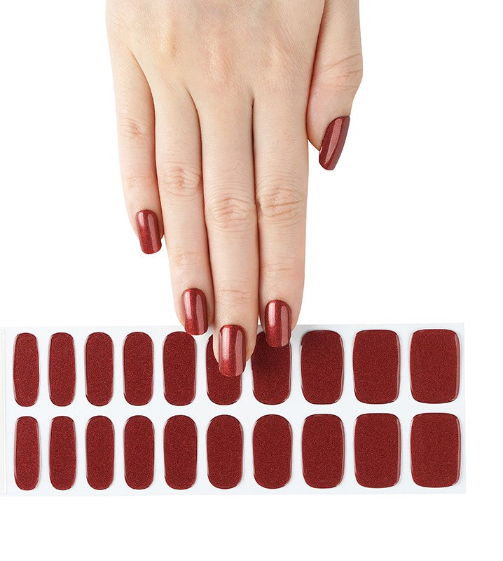200184 - Merlot Shimmer - Semi Cured Gel Nail Stickers