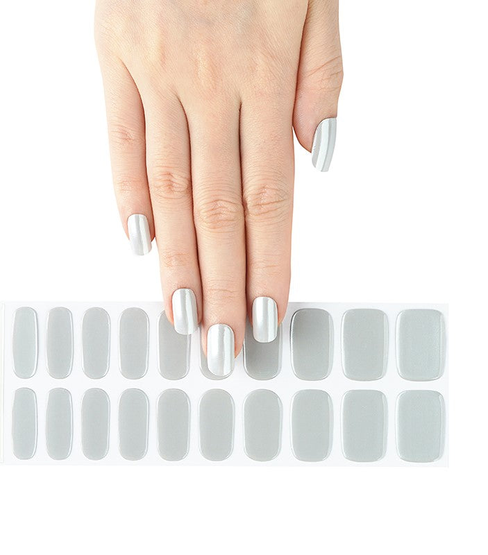 200187 - Silver Cloud - Semi Cured Gel Nail Stickers