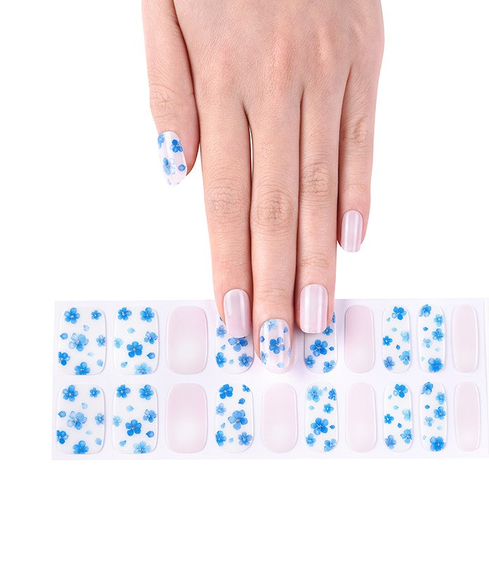 200190 - Forget Me Nots - Semi Cured Gel Nail Stickers