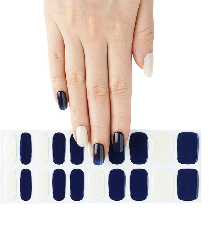 200192 - China Blue & White glaze - Semi Cured Gel Nail Stickers