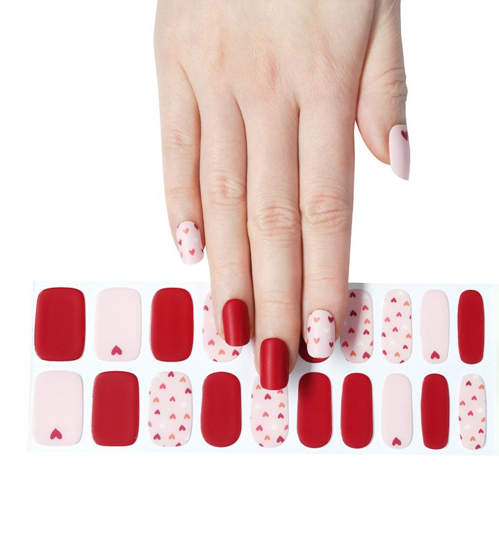 200200 - True Love Red - Semi Cured Gel Nail Stickers