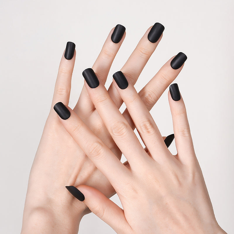 Ebony Matt Black - semi cured gel nails
