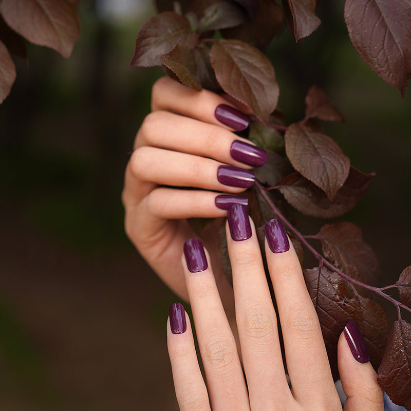 Burgundy Glimmer - DIY Semi Cured Gel Nail Stickers