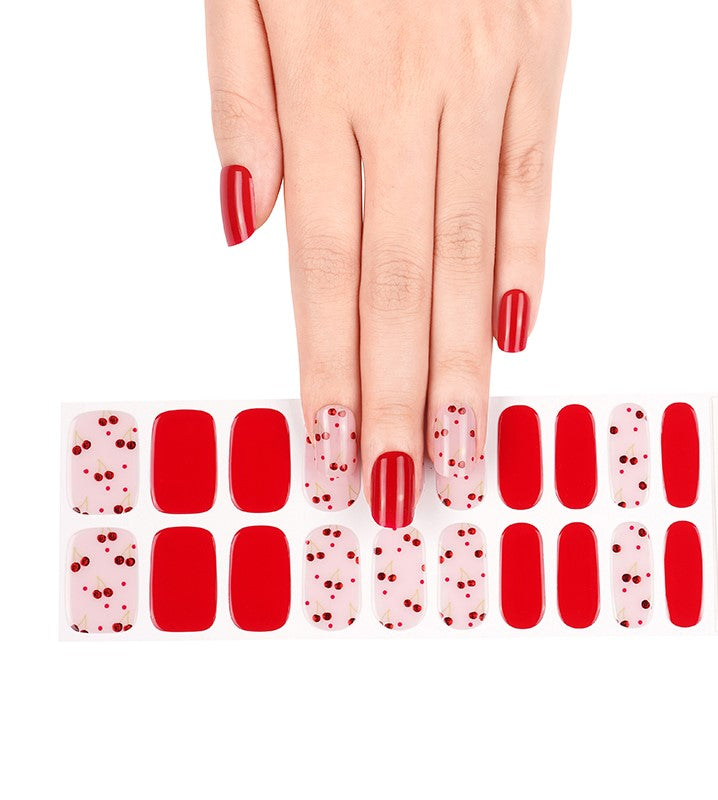 200250 - Cherry Delight - Semi Cured Gel Nail Stickers