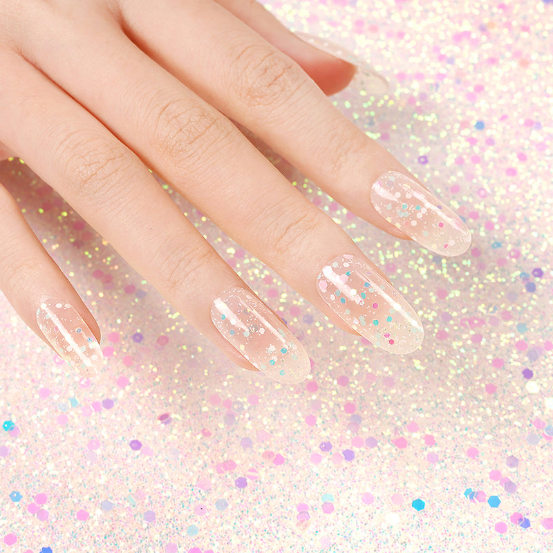 Glitter Fairy Sprinkles Glow in the Dark - Semi Cured Gel Nails
