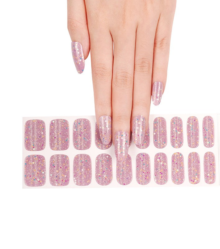 Purple Fairy Sprinkles GLOW IN THE DARK - Semi Cured Gel Nails