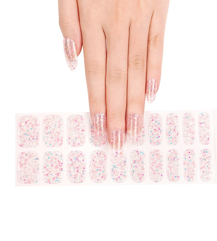 200264 - Clear Fairy Sprinkles Glow - Semi Cured Gel Nail Stickers