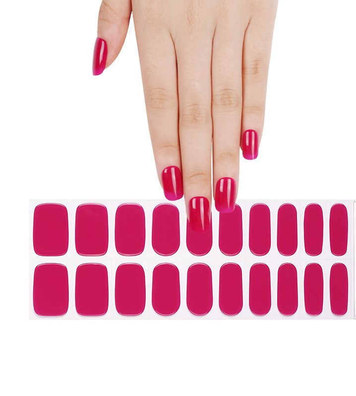 200311 - Magenta Glitter Glaze - Semi Cured Gel Nail Stickers
