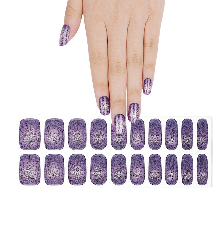 200317 - Violet Lotus - Semi Cured Gel Nail Stickers