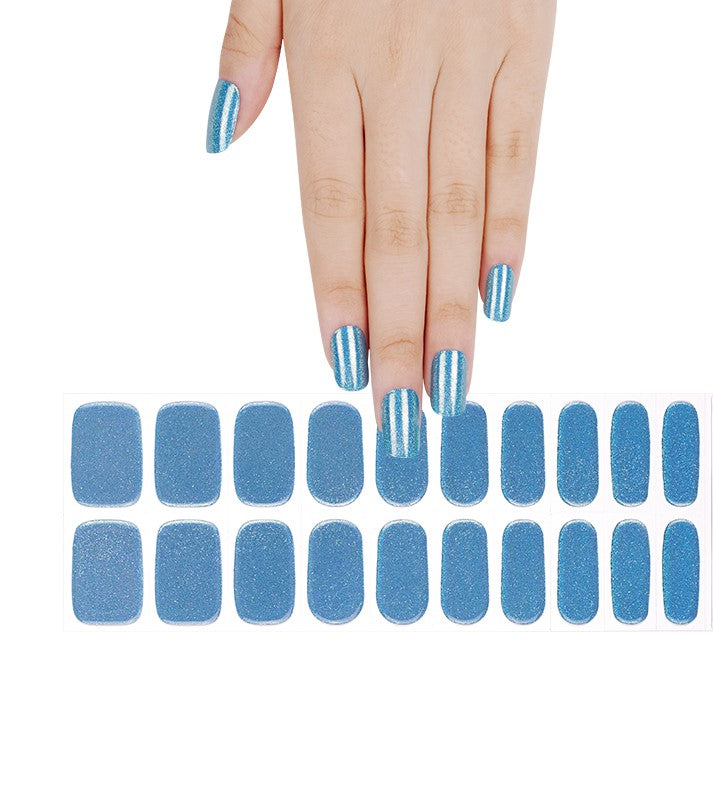 200322 - Blue Dusk Shimmer - Semi Cured Gel Nail Stickers