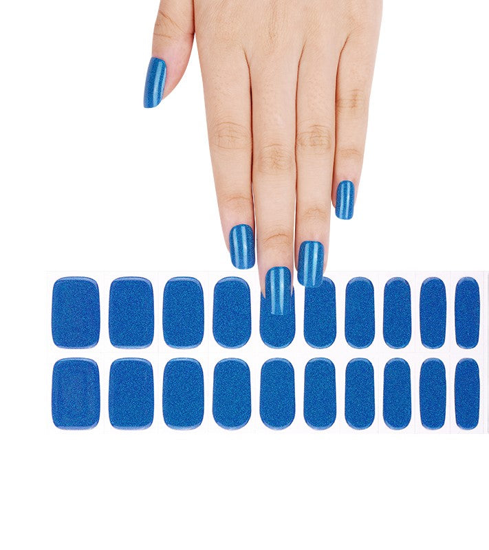 200324 - Golden Blue Seabreeze - Semi Cured Gel Nail Stickers
