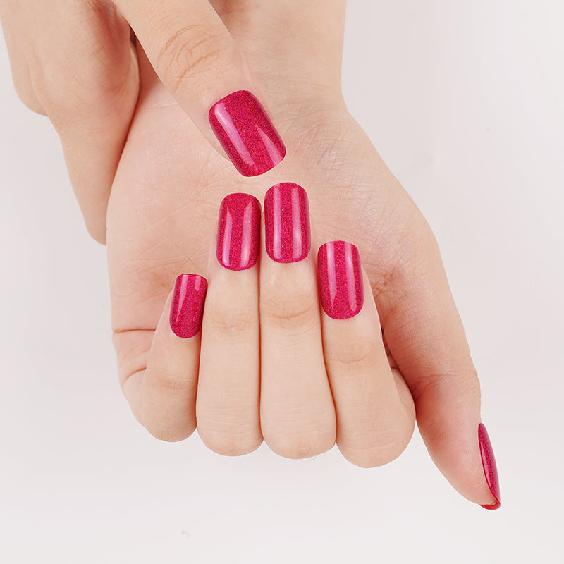 200325 - Chrimson Sparkle - Semi Cured Gel Nail Stickers