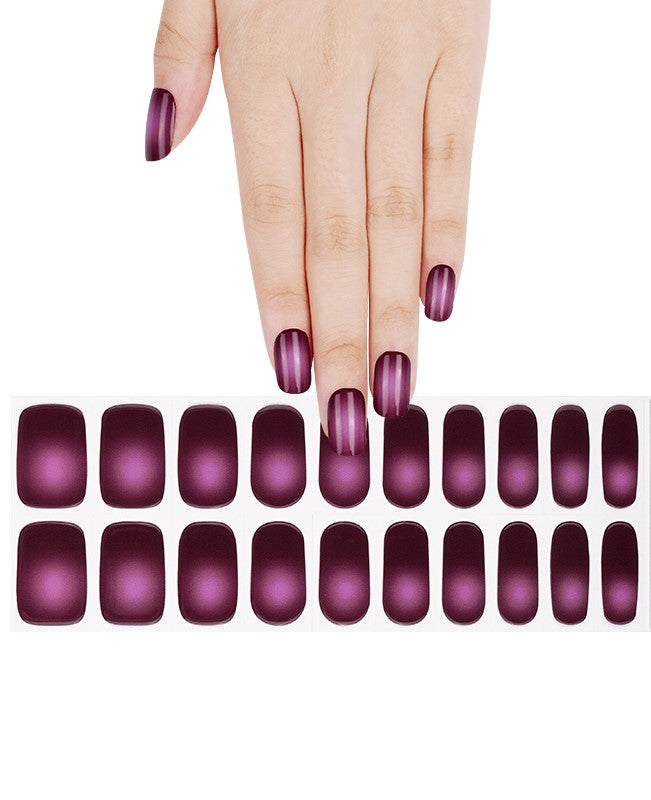 200337 - Aubergine Ombre - Semi Cured Gel Nail Stickers