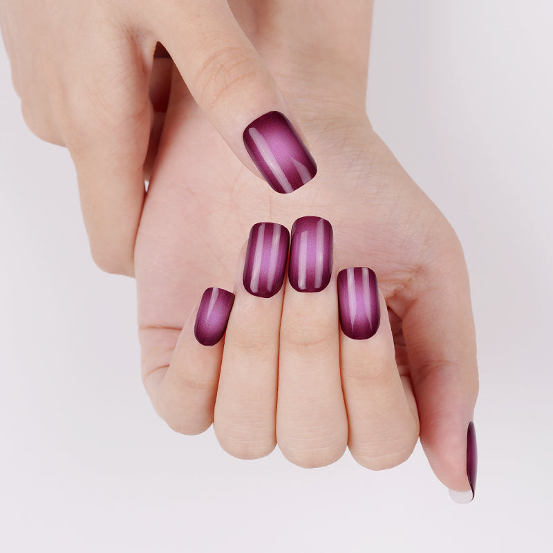 200337 - Aubergine Ombre - Semi Cured Gel Nail Stickers