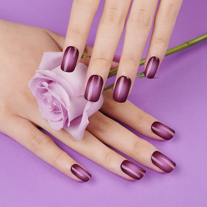 200337 - Aubergine Ombre - Semi Cured Gel Nail Stickers
