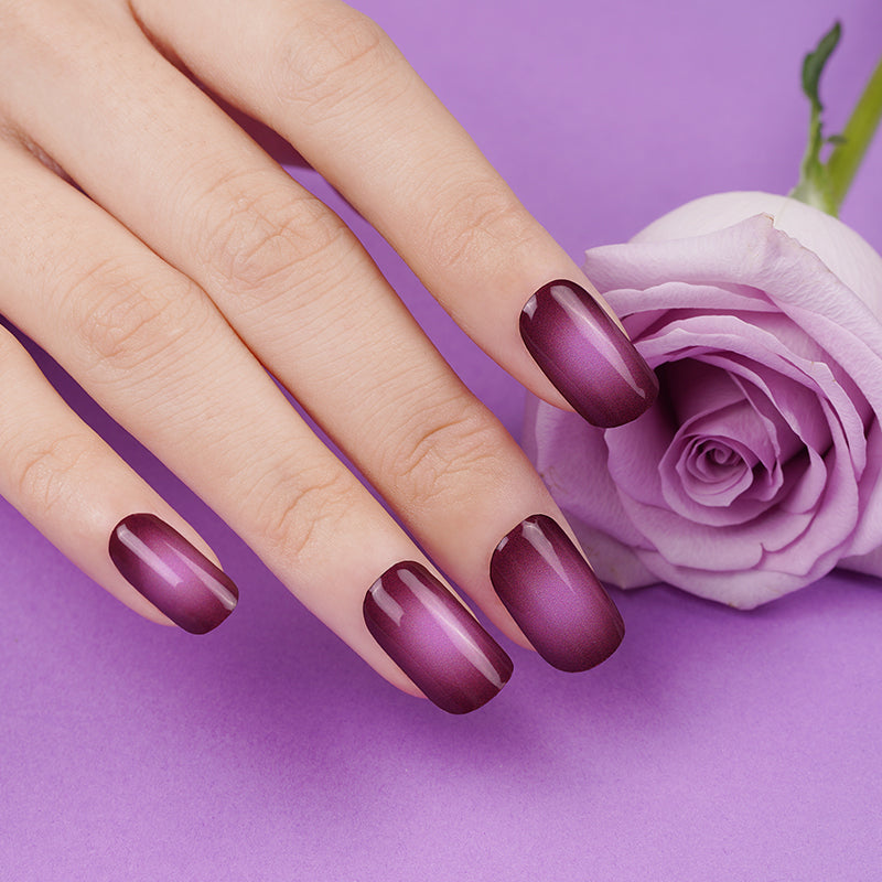 200337 - Aubergine Ombre - Semi Cured Gel Nail Stickers