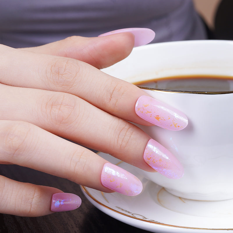 200092 - Pink Speckles - Semi Cured Gel Nail Stickers