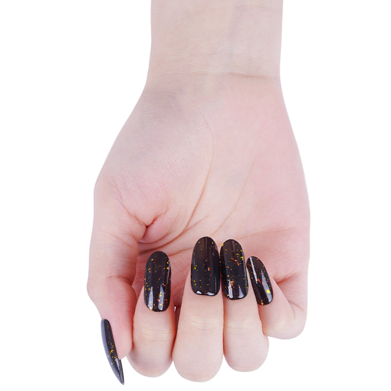 200096 - Midnight Gold Dust - Semi Cured Gel Nail Stickers