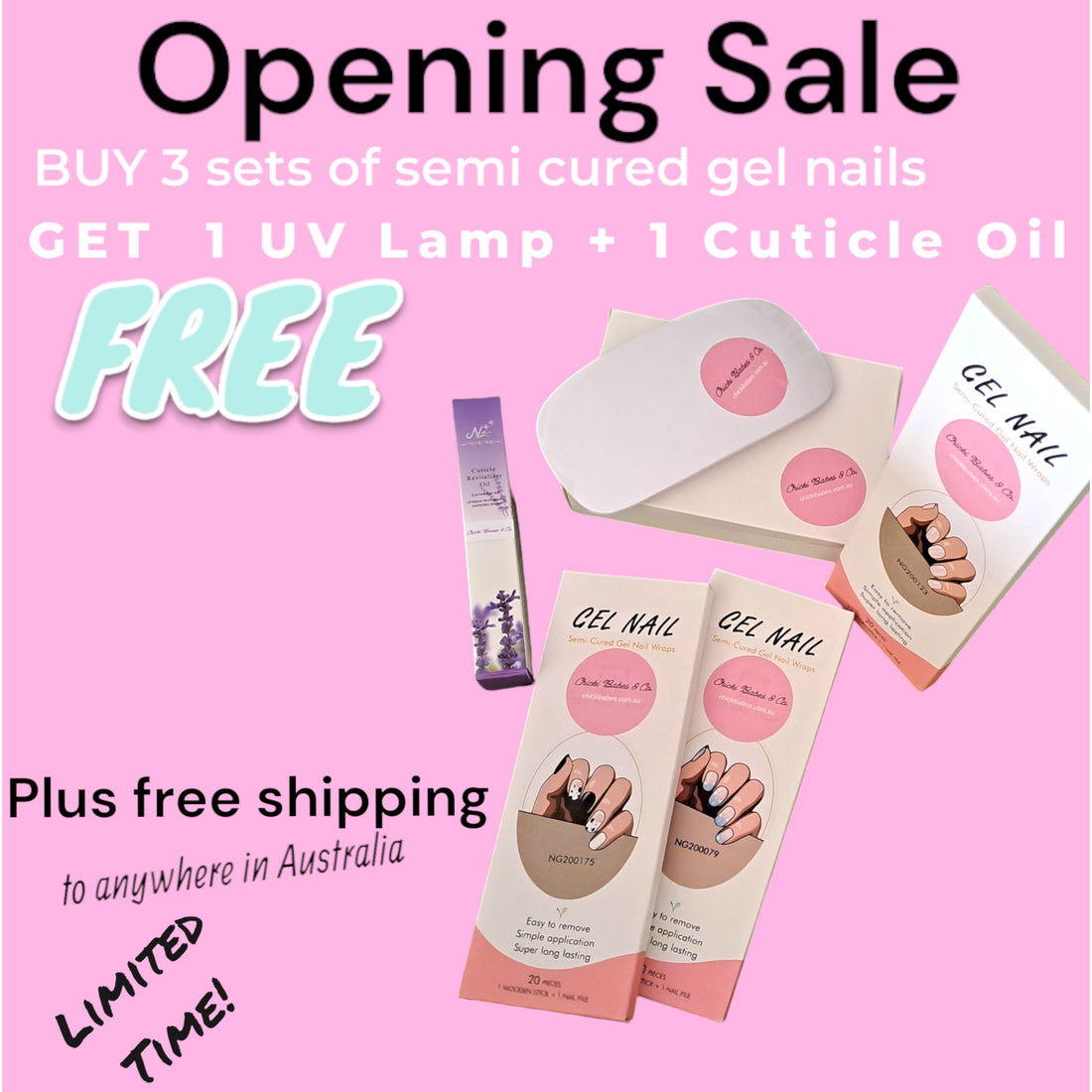 Best DIY Semi Cured Gel Nails - UV lamp & cuticle oil free Offer  https://chickibabes.com.au/pages/starter-kits-gel-nail-chickibabes