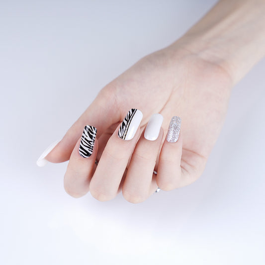 200053 - Zebra Infusion - Semi Cured Gel Nail Stickers