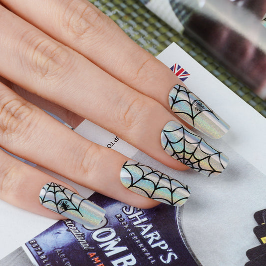 200106 - Spider Web Shimmer - Semi Cured Gel Nail Stickers