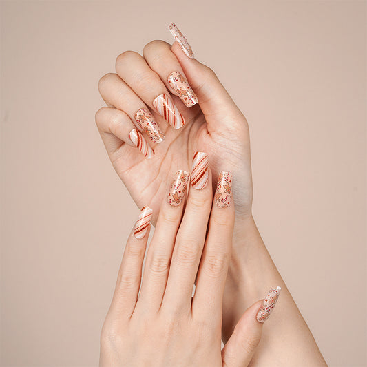 200107 - Ginger Bread Man - Semi Cured Gel Nail Stickers